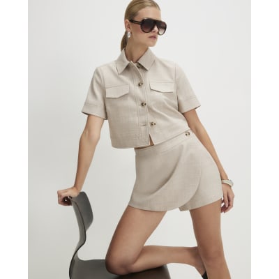 Pocket Detail Cropped Jacket