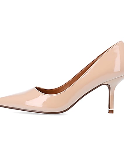 360 degree animation of product Beige pointed toe heeled court shoes frame-3