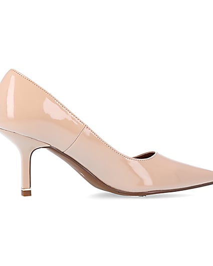 360 degree animation of product Beige pointed toe heeled court shoes frame-14