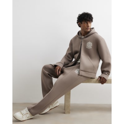 Beige Premium Regular Fit Baroque Joggers