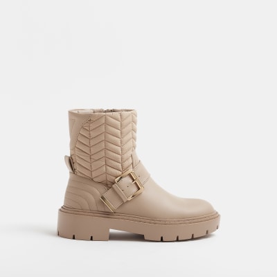 Beige ankle 2025 boots river island