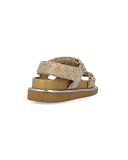 360 degree animation of product Beige quilted chunky sandals frame-11