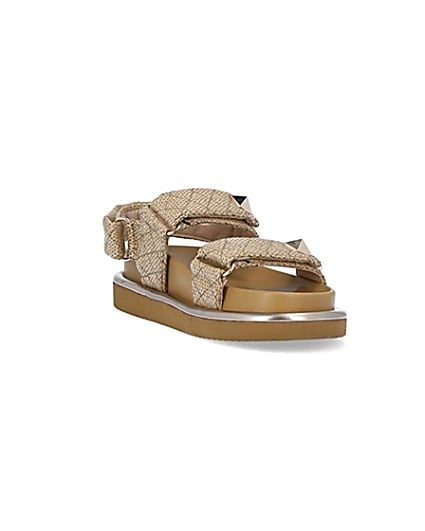 360 degree animation of product Beige quilted chunky sandals frame-19