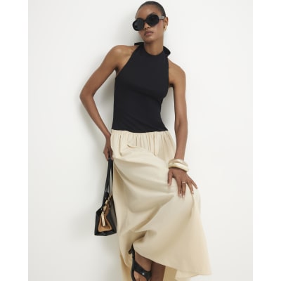 Racer Neck Hybrid Midi Dress