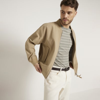 River island beige jacket store