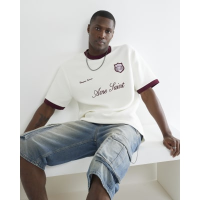 Beige Regular Fit Football Ottoman Top