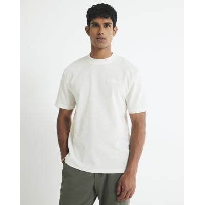 Beige Regular Fit Linen Blend T-Shirt