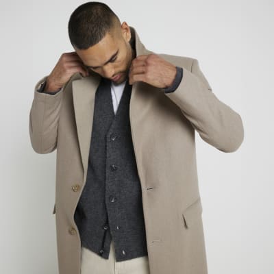 Mens Overcoat Mens Smart Coats Camel Coat River Island