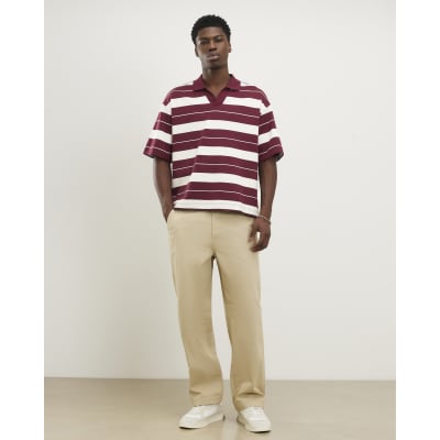 Beige Relaxed Fit Trousers