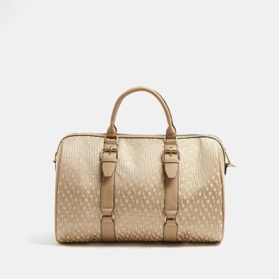 t monogram jacquard barrel bag