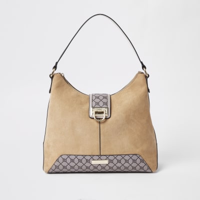 river island beige slouch bag