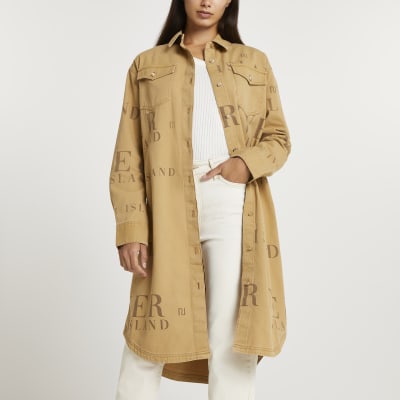 longline shacket beige