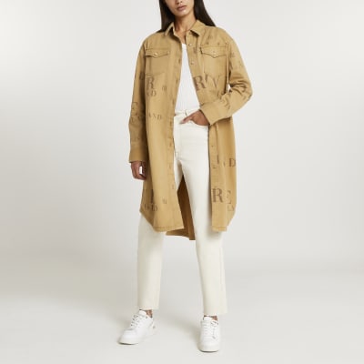 longline shacket beige