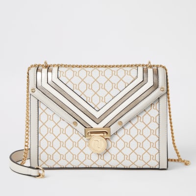 beige quilted bag