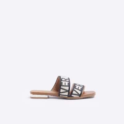 River island slider online slippers