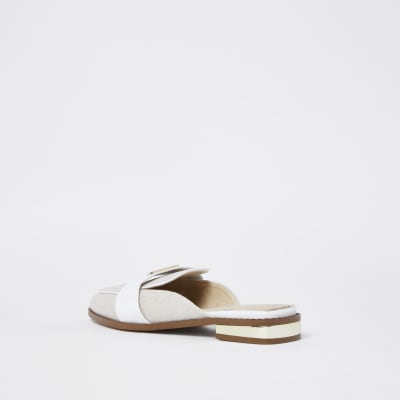 Beige RI mule loafers
