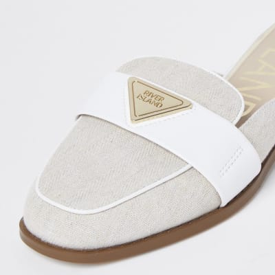 Beige RI mule loafers