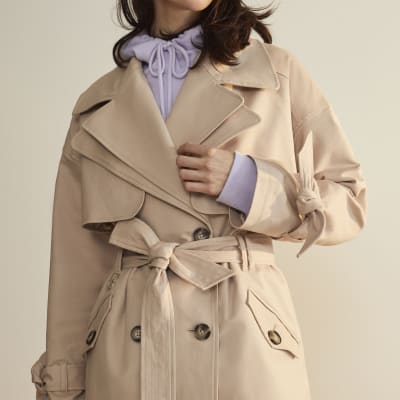 Beige RI Studio longline trench coat