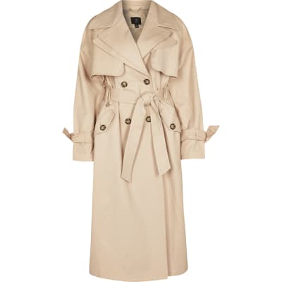 Beige RI Studio longline trench coat