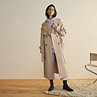 Beige RI Studio longline trench coat