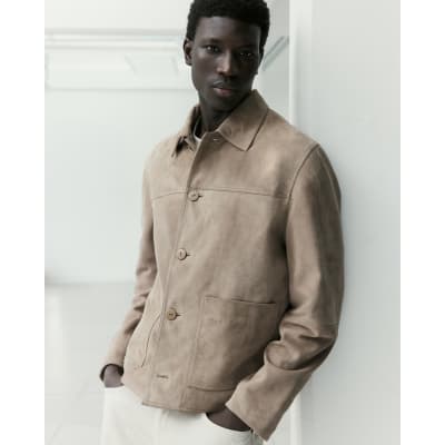 Beige RI Studio Suede Western Jacket