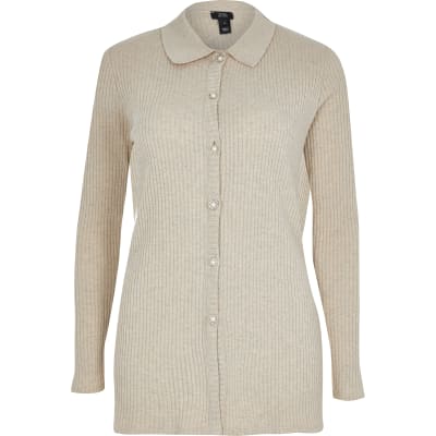 ribbed button front cardigan