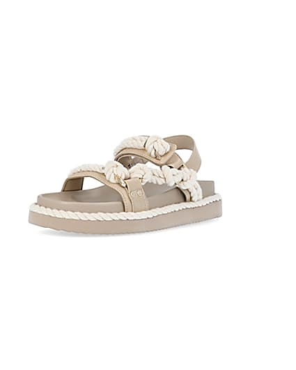 360 degree animation of product Beige rope detail chunky sandals frame-0