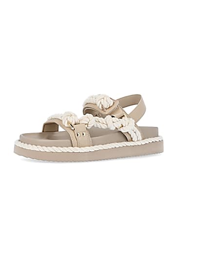 360 degree animation of product Beige rope detail chunky sandals frame-1