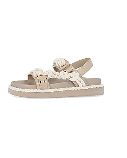 360 degree animation of product Beige rope detail chunky sandals frame-2