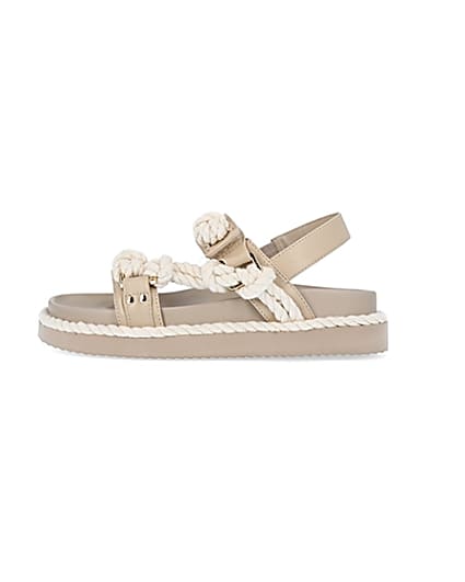 360 degree animation of product Beige rope detail chunky sandals frame-3