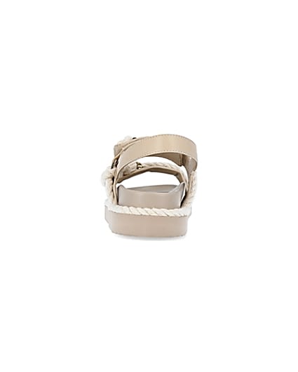 360 degree animation of product Beige rope detail chunky sandals frame-9