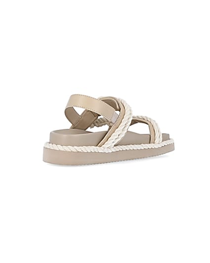 360 degree animation of product Beige rope detail chunky sandals frame-12