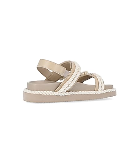 360 degree animation of product Beige rope detail chunky sandals frame-13