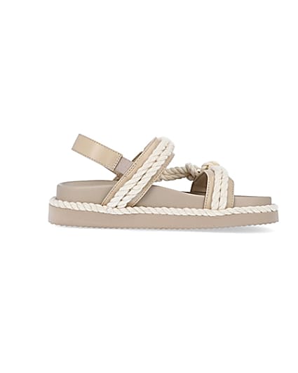 360 degree animation of product Beige rope detail chunky sandals frame-15