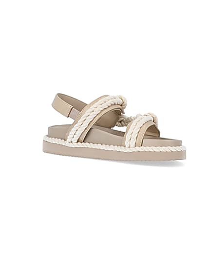 360 degree animation of product Beige rope detail chunky sandals frame-17