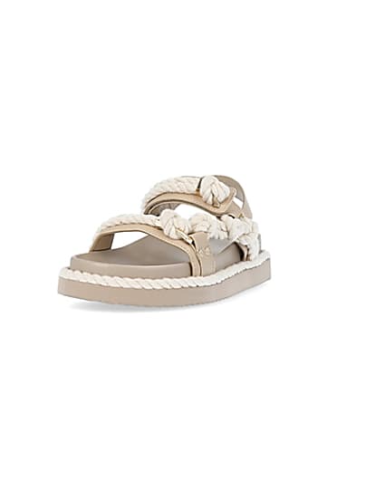 360 degree animation of product Beige rope detail chunky sandals frame-23