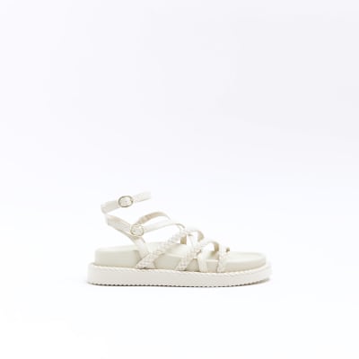 Beige rope flatform sandals | River Island