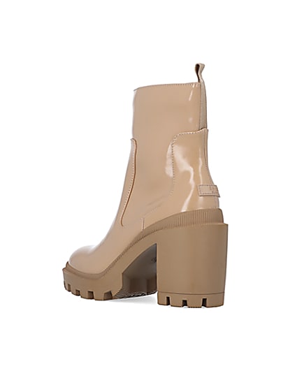 360 degree animation of product Beige rubber heeled ankle boots frame-6
