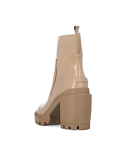 360 degree animation of product Beige rubber heeled ankle boots frame-7
