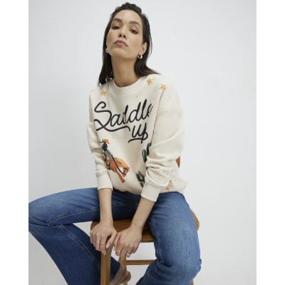 Beige Saddle Up Rodeo Sweatshirt
