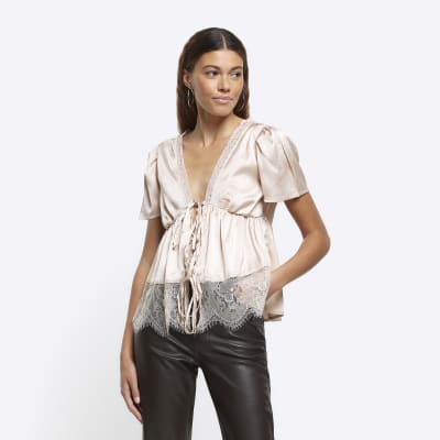 LACE TRIM BLOUSE