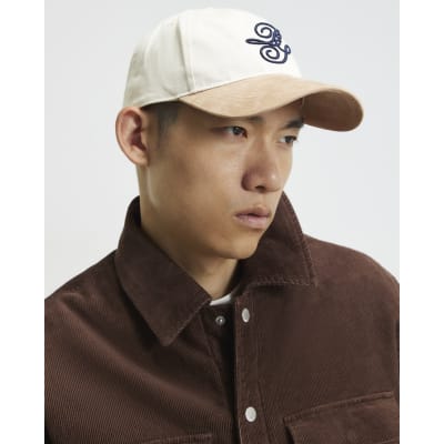 Beige Script Embroidery Cap