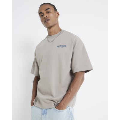 Beige Short Sleeve Oversized Luminis T-shirt