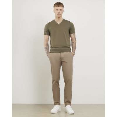 Beige Skinny Fit Chino Trousers