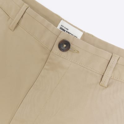 Beige slim fit chino shorts River Island
