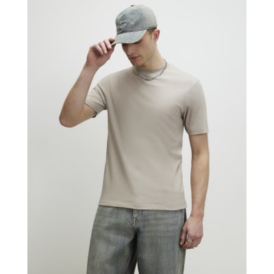 Beige Slim Fit Cotton Lightweight T-Shirt