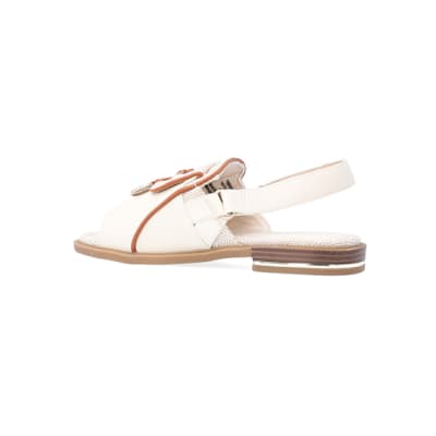 360 degree animation of product Beige sling back shoes frame-5
