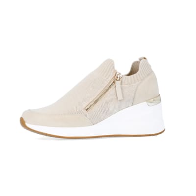 Beige 2024 wedge sneakers