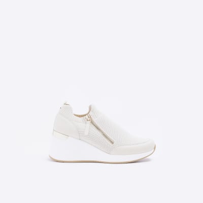 Beige wedge sale sneakers