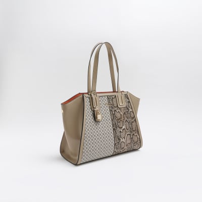 Beige snake hot sale print bag